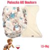 Pieluszka Wielorazowa z wkładem, NEWBORN Kieszonka Mikropolar MISIE MIĘTOWE