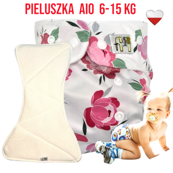 Pieluszka Wielorazowa z wkładem Kieszonka bambus PIWONIE NappiMe