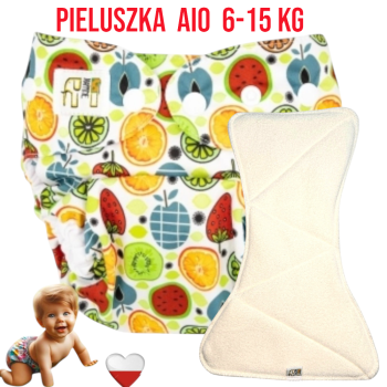 Pieluszka Wielorazowa z wkładem Kieszonka bambus OWOCOWY MIX NappiMe