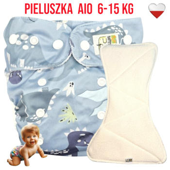 Pieluszka Wielorazowa z wkładem Kieszonka bambus DINO  NappiMe