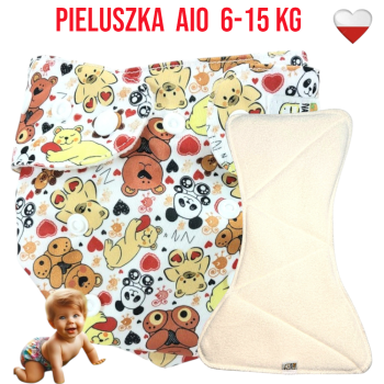 Pieluszka Wielorazowa z wkładem Kieszonka Mikropolar MISIE  NappiMe