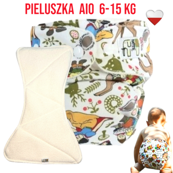 Pieluszka Wielorazowa z wkładem Kieszonka Mikropolar KRÓLEWNA ŚNIEŻKA  NappiMe